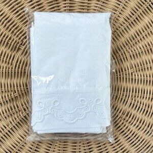 Serena & Lily Antibes Eyelet Percale Standard Pillowcases (Set of 2)-White